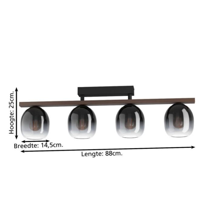 Brown design ceiling light aluminium, Frida