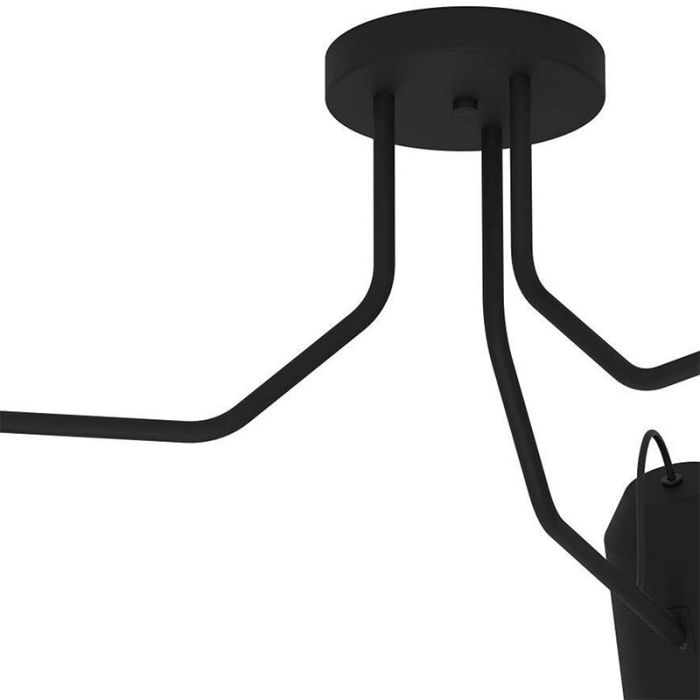 Black industrial ceiling light aluminium, Jelco