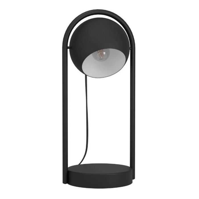 Black industrial table lamp aluminium, Jasin, with switch