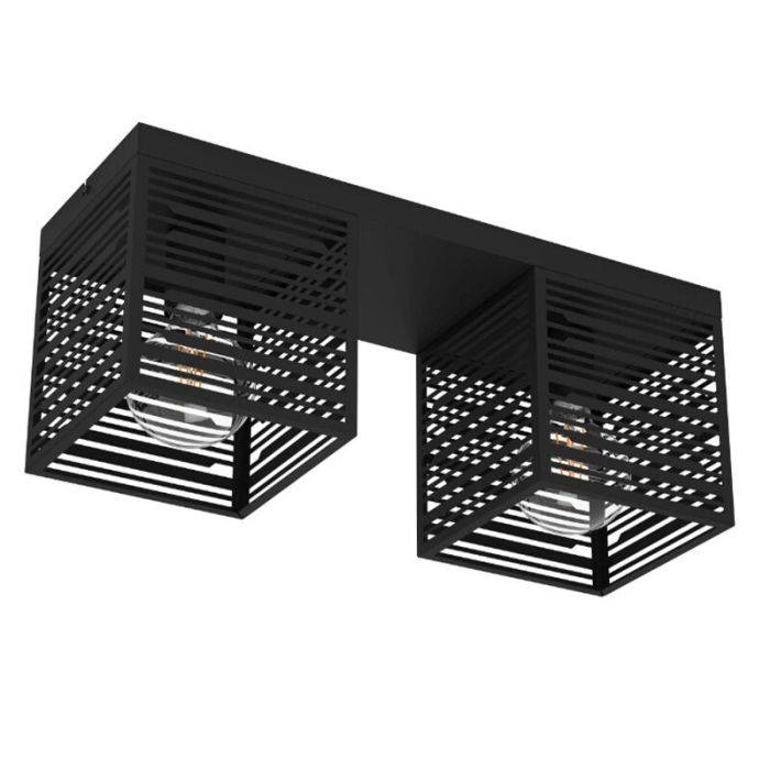 Black industrial ceiling light aluminium, Lennaert