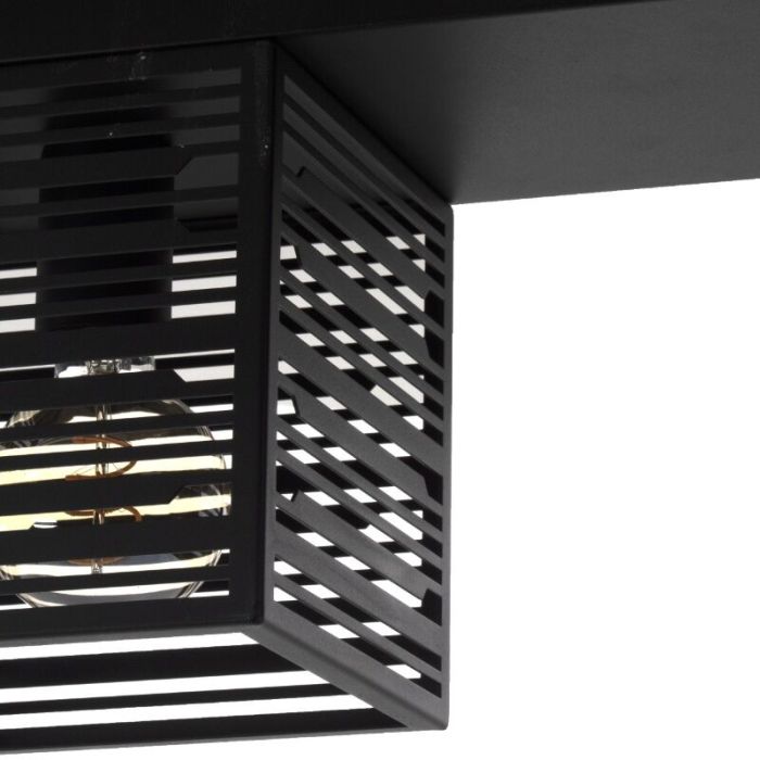 Black industrial ceiling light aluminium, Lennaert