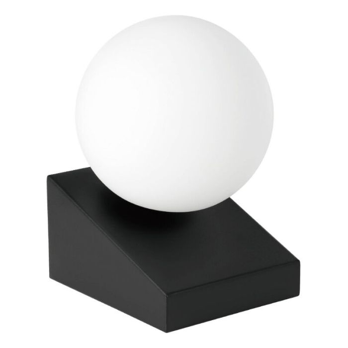 Black table lamp glass, Wesly, with switch