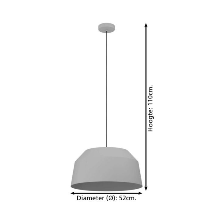 Grey rustic pendant light aluminium, Teddie