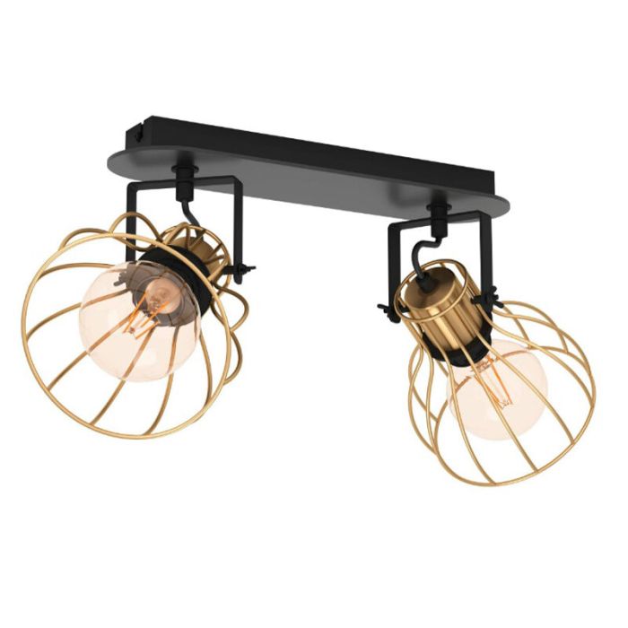 Golden industrial ceiling spotlight aluminium, Tjarda