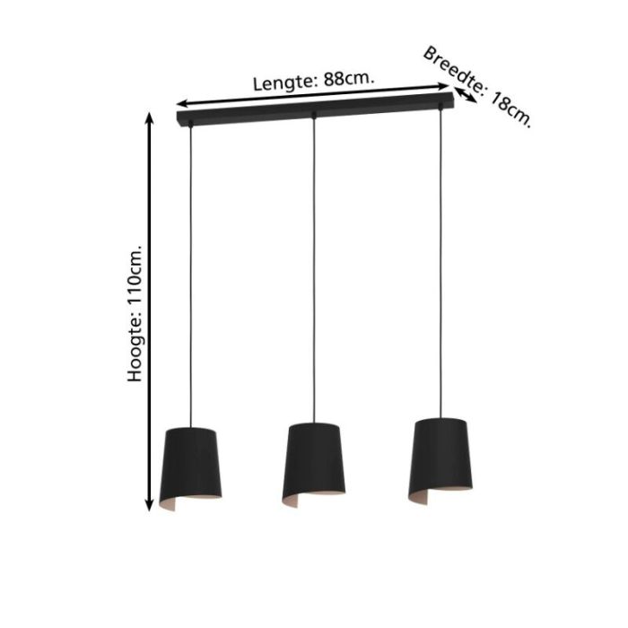 Black rustic pendant light aluminium, Vincenzo