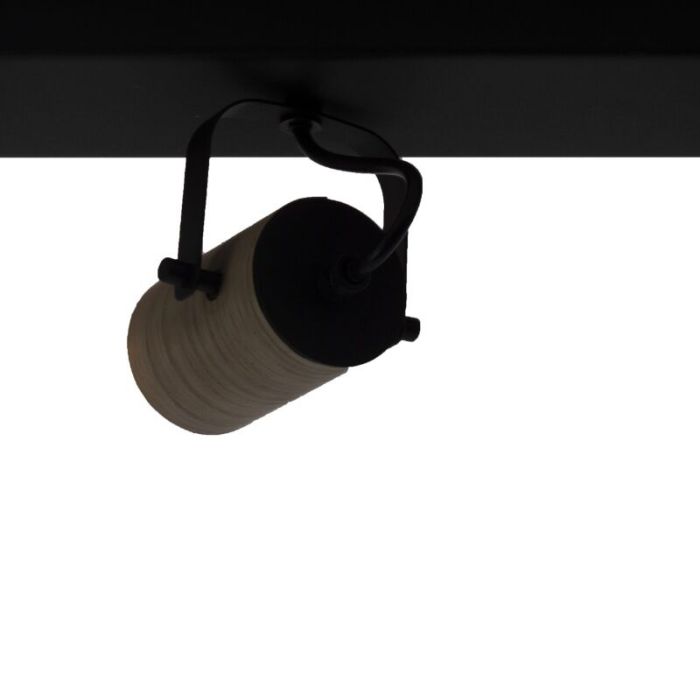 Wood ceiling spotlight black, Thierry