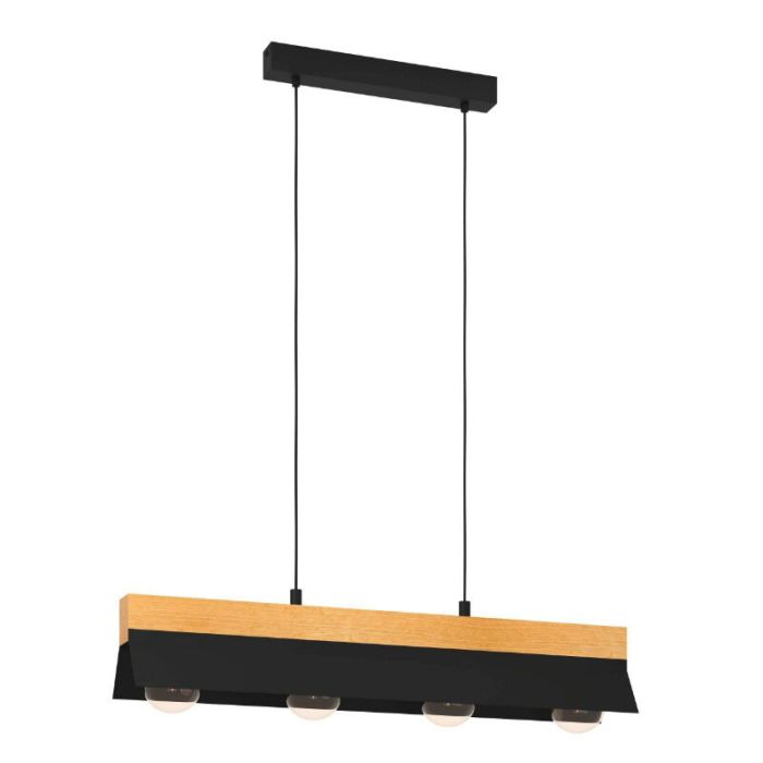 Black industrial pendant light aluminium, Kyla