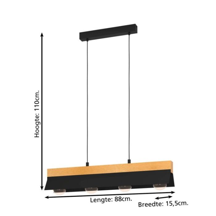 Black industrial pendant light aluminium, Kyla