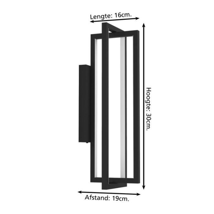 Black modern wall light aluminium, Lianne, 15,5W, warm to cold white adjustable LED, 3-step dimmable