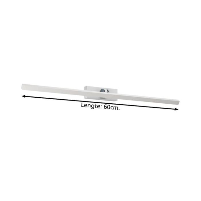 White modern mirror lighting plastic, Keisha, 5W, warm to cold white adjustable LED, IP44, 3-step dimmable