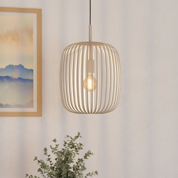 Beige industrial pendant light aluminium, Pietro