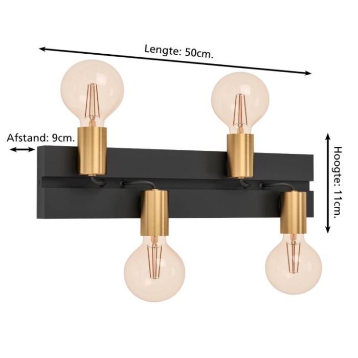 Black wall light aluminium, Jelka