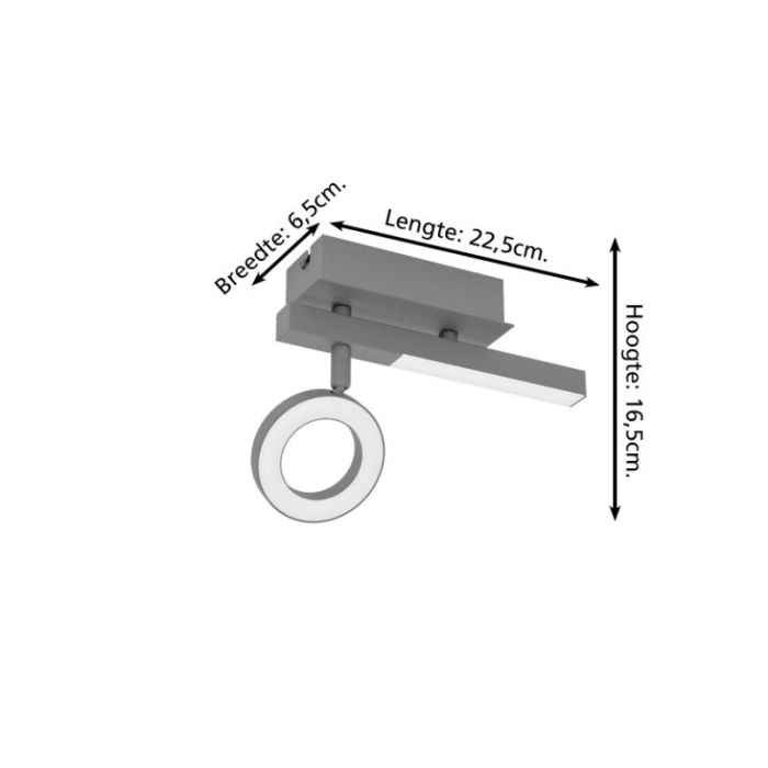 Black modern ceiling spotlight aluminium, Madelinde, 3,2W, 3000K LED