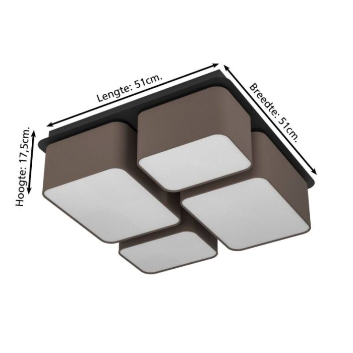 Anthracite modern ceiling light aluminium, Jascha