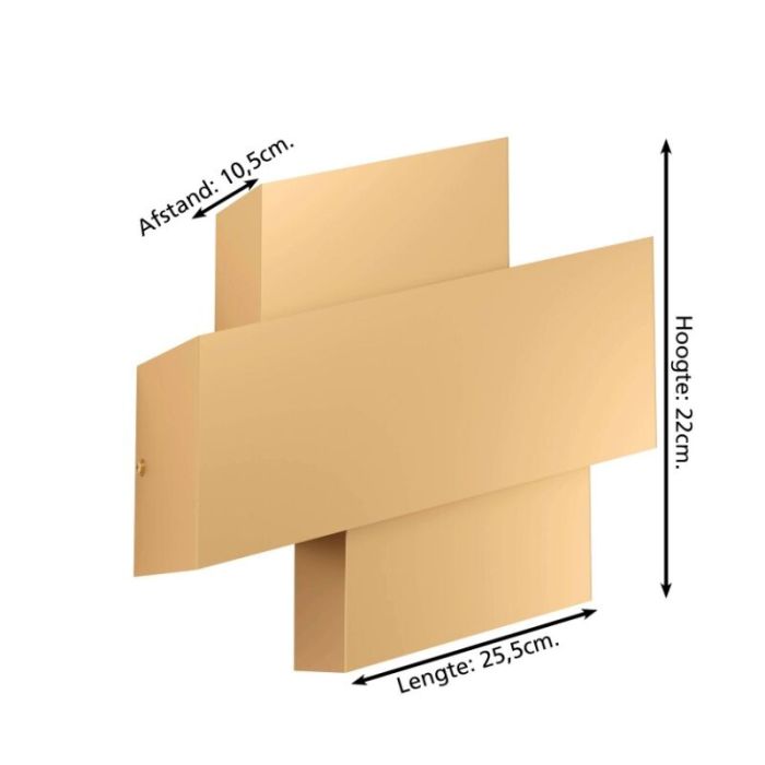 Golden design wall light aluminium, Kylie