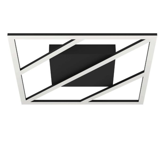 Black design flush ceiling light aluminium, Kenley, 21W, warm to cold white adjustable LED, 3-step dimmable