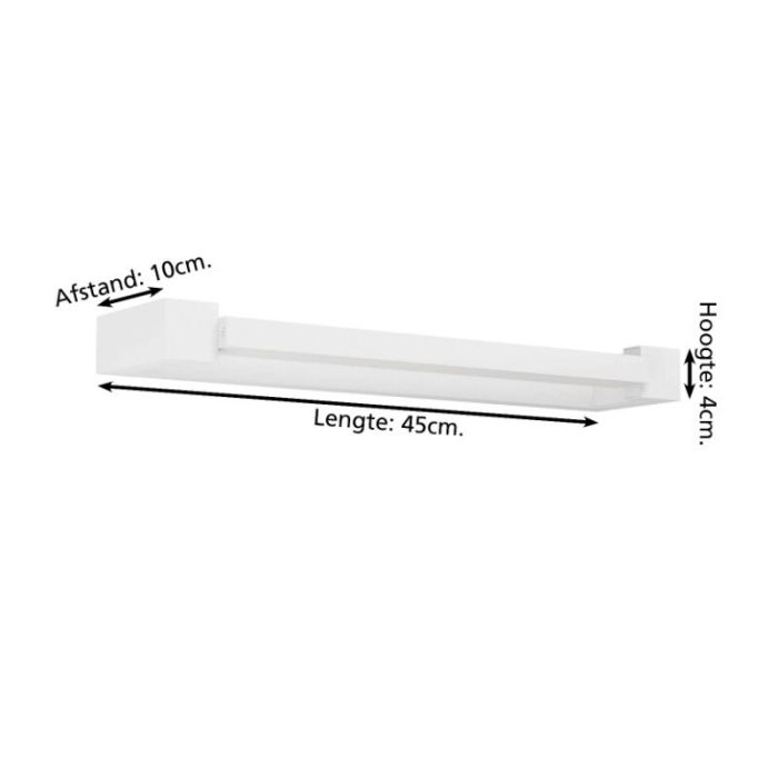Chrome modern mirror lighting aluminium, Shukri, 8,9W, 4000K LED, IP44