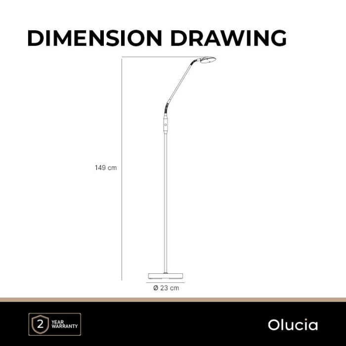 Modern reading floor lamp brass, Salvador, 5W, 3000K LED, with switch
