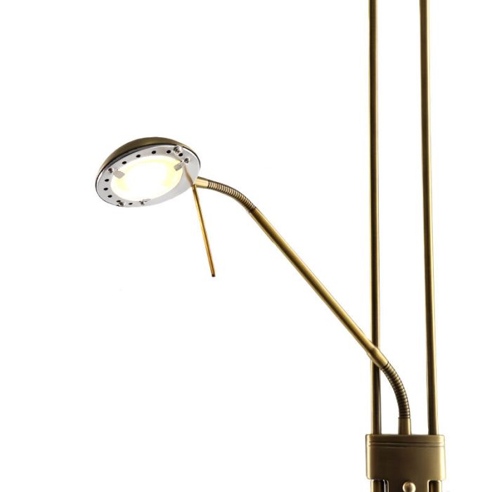 Modern reading floor lamp brass, Salvador, 18W, 3000K LED, with switch