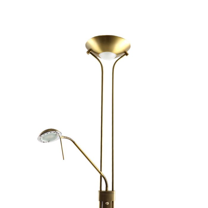 Modern reading floor lamp brass, Salvador, 18W, 3000K LED, with switch