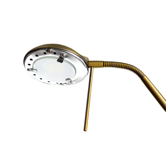 Modern reading floor lamp brass, Salvador, 18W, 3000K LED, with switch