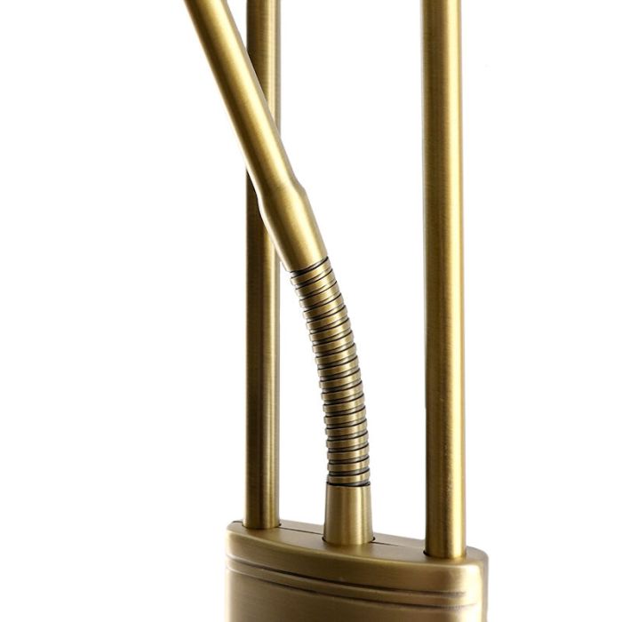 Modern reading floor lamp brass, Salvador, 18W, 3000K LED, with switch
