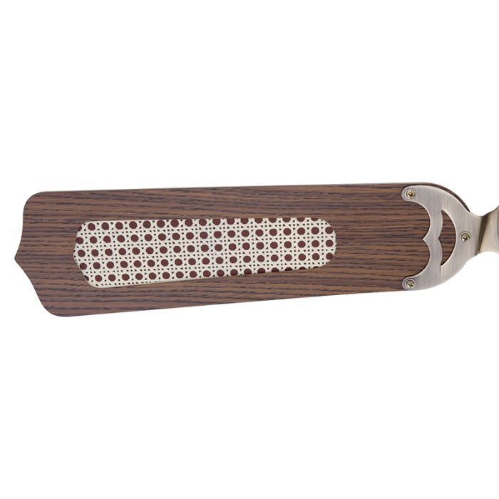 Brown classic ceiling fan stainless steel, Henza, with pull switch