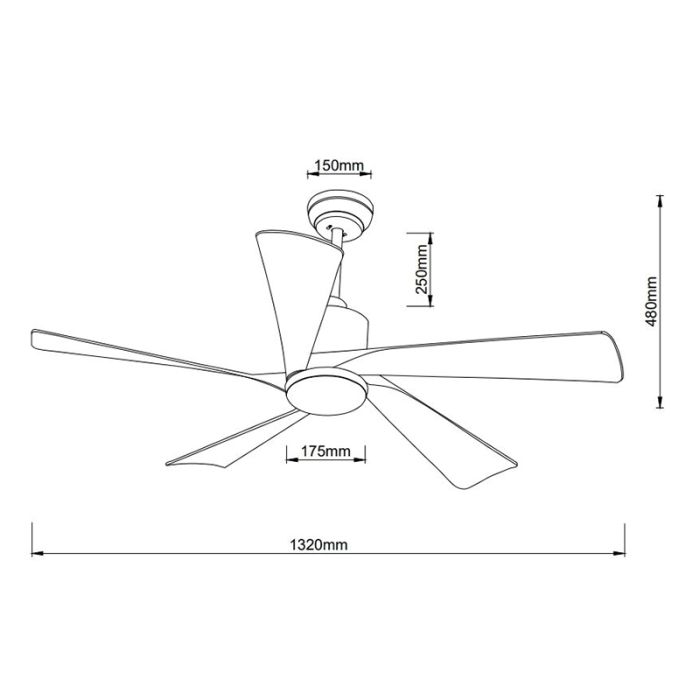 Brown modern ceiling fan metal, Frank, 20W, warm to cold white adjustable LED, with remote control