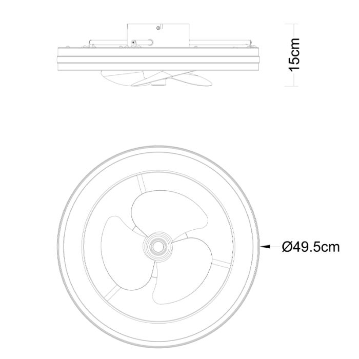 Black modern ceiling fan plastic, Klaaske, 30W, warm to cold white adjustable LED, with remote control