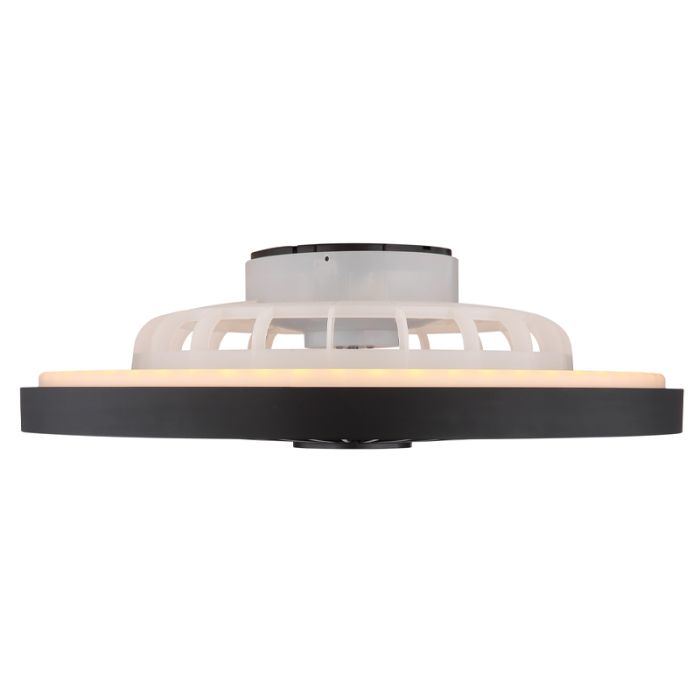 Black modern ceiling fan plastic, Komal, 45W, warm to cold white adjustable LED, with remote control