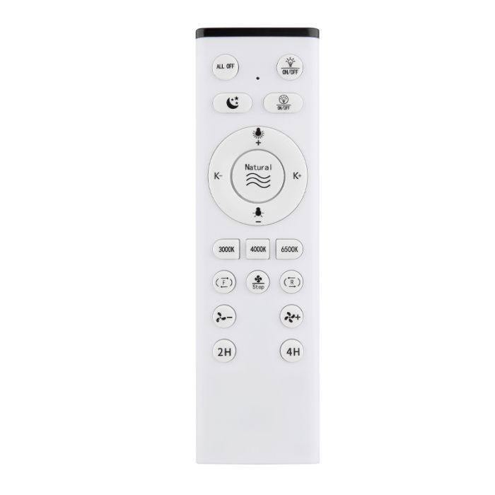 Black modern ceiling fan plastic, Komal, 45W, warm to cold white adjustable LED, with remote control