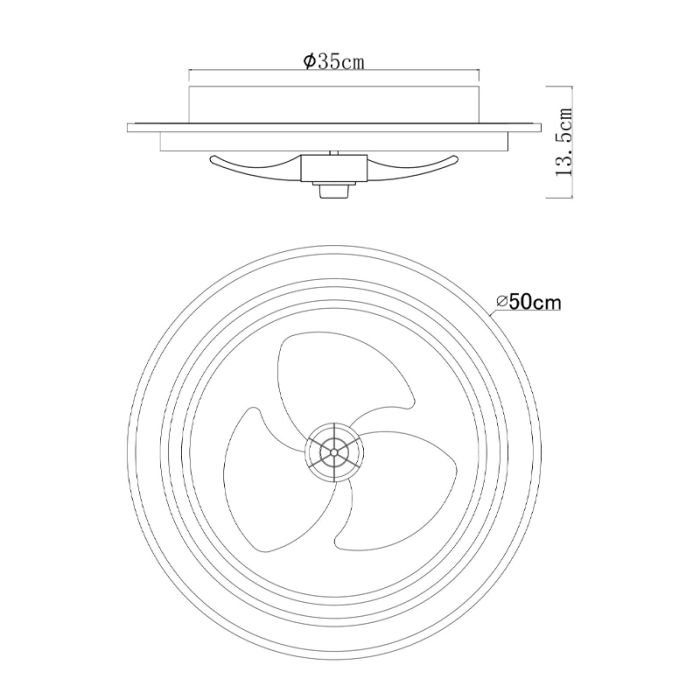 Brown modern ceiling fan plastic, Lamine, 32W, warm to cold white adjustable LED, with remote control