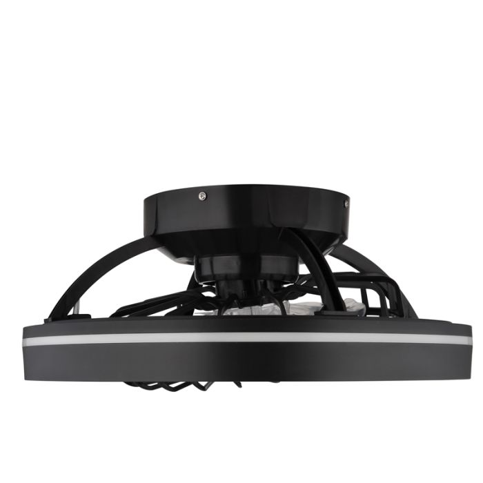 Black modern ceiling fan plastic, Lenard, 40W, warm to cold white adjustable LED, with remote control