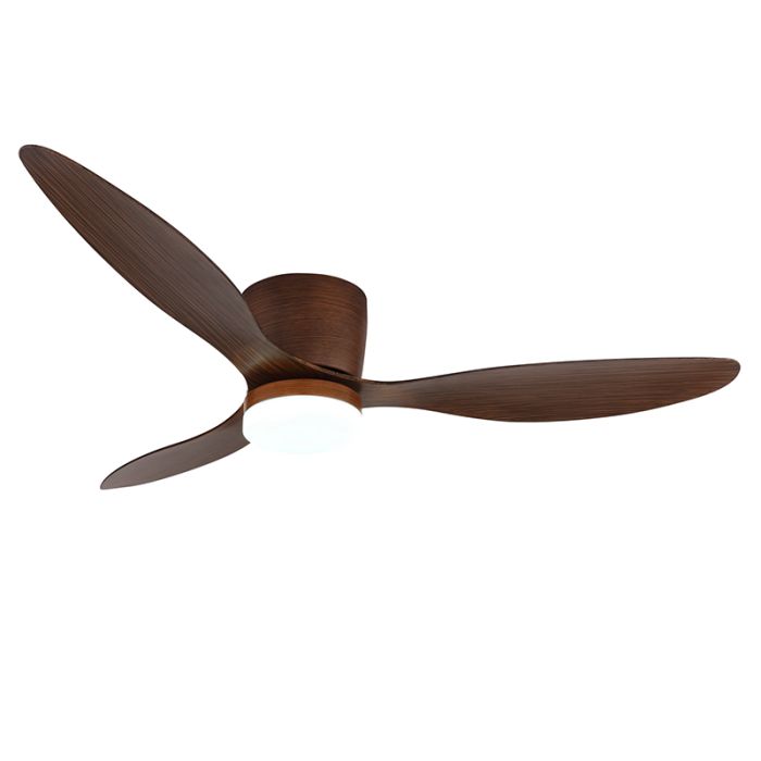 Brown rustic ceiling fan plastic, Lenneke, 20W, warm to cold white adjustable LED, with remote control