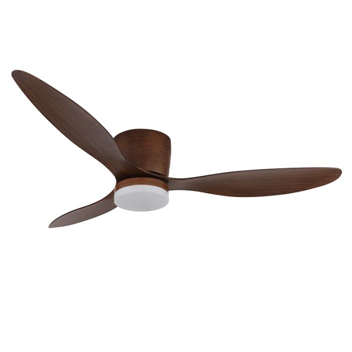 Brown rustic ceiling fan plastic, Lenneke, 20W, warm to cold white adjustable LED, with remote control