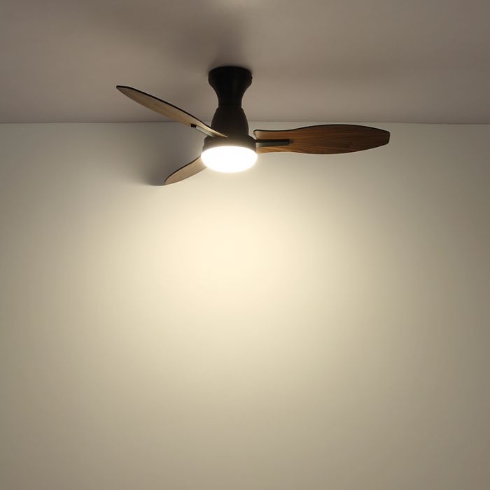 Brown rustic ceiling fan metal, Majda, 22W, white switch LED, with remote control