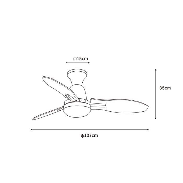 Brown rustic ceiling fan metal, Majda, 22W, white switch LED, with remote control