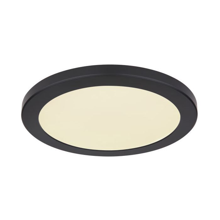 Black flush ceiling light plastic, Cage, 24W, adjustable light colour LED