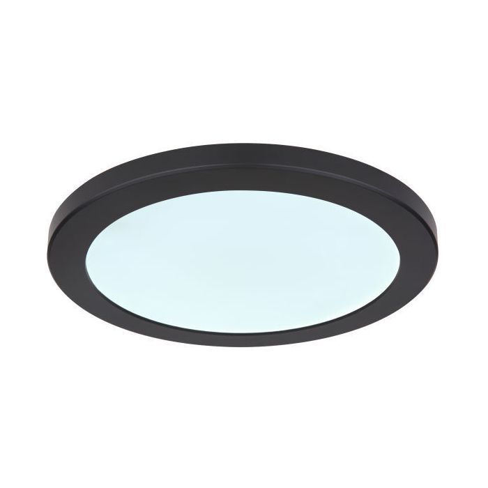 Black flush ceiling light plastic, Cage, 24W, adjustable light colour LED