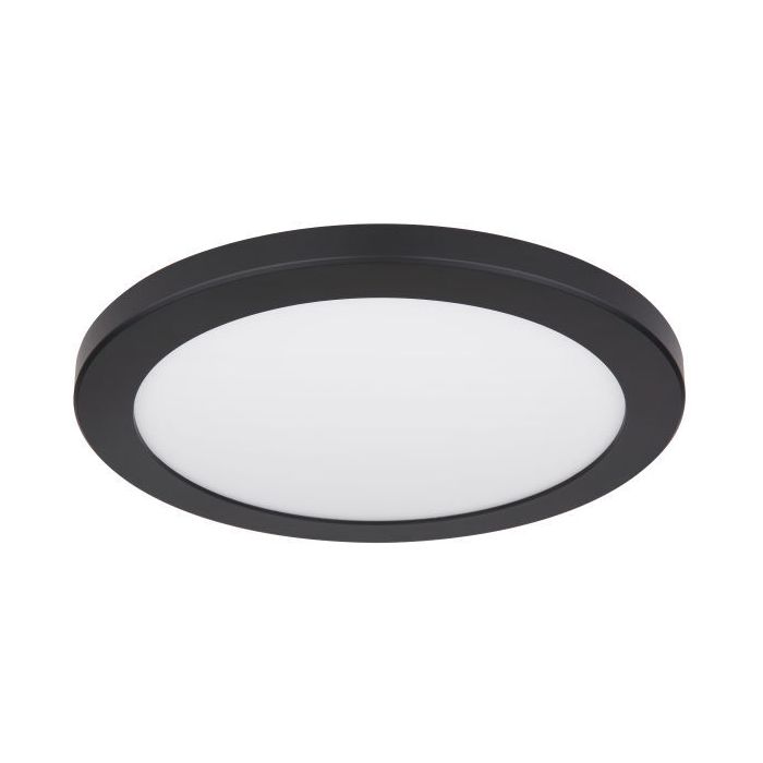 Black flush ceiling light plastic, Cage, 24W, adjustable light colour LED