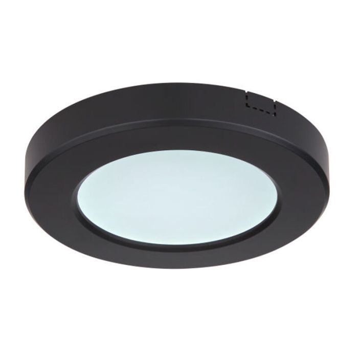 Black flush ceiling light plastic, Cage, 6W, adjustable light colour LED