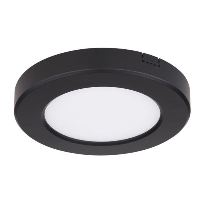 Black flush ceiling light plastic, Cage, 6W, adjustable light colour LED