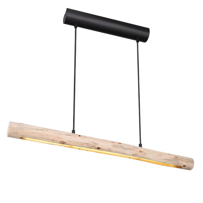 Wood pendant light brown, Abbas, 15W, 3000K LED