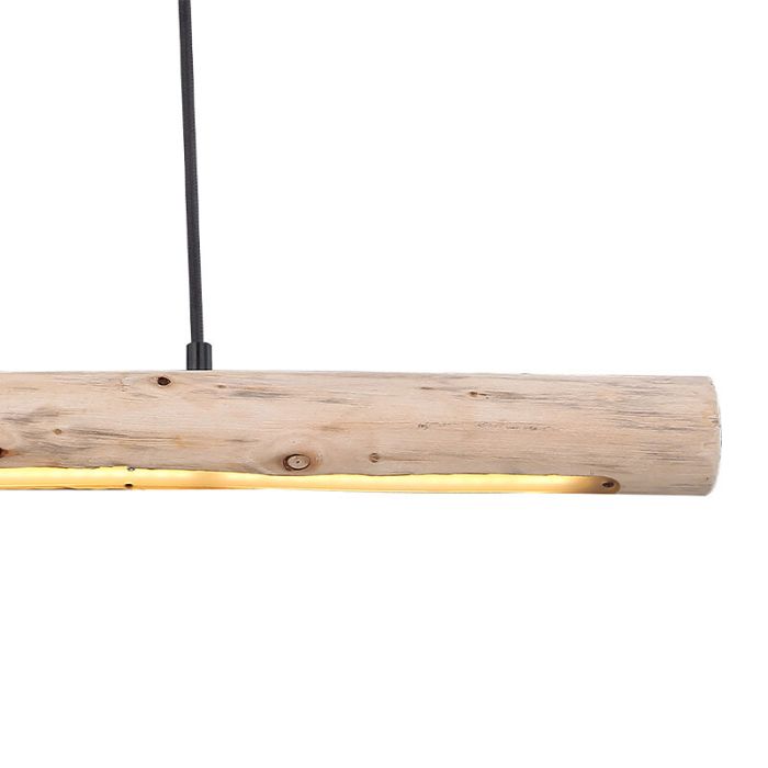 Wood pendant light brown, Abbas, 15W, 3000K LED
