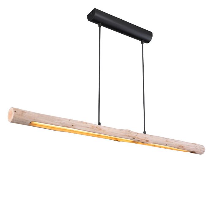 Wood pendant light brown, Abbas, 25W, 3000K LED