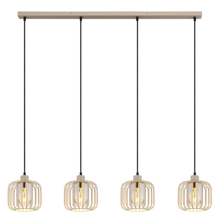 Beige industrial dining table hanging lamp metal, Jolanda