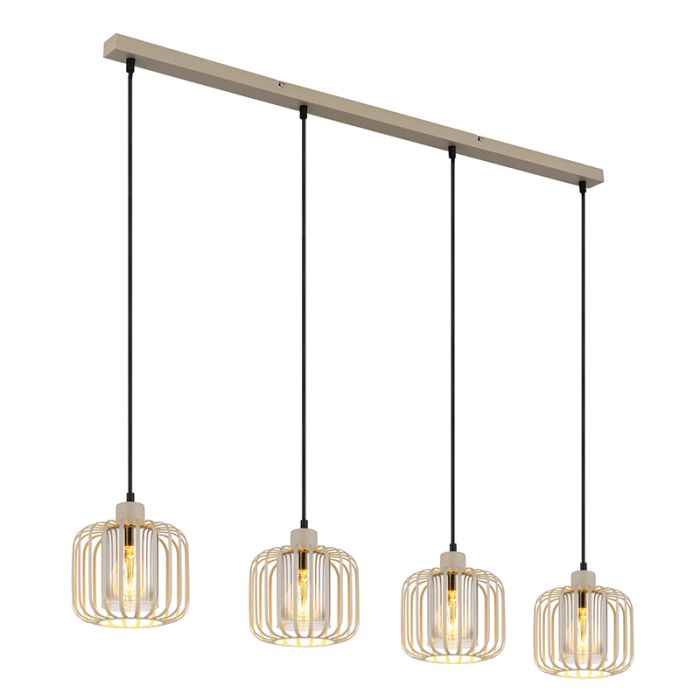 Beige industrial dining table hanging lamp metal, Jolanda