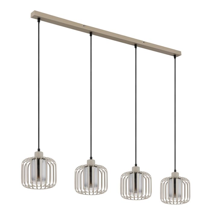 Beige industrial dining table hanging lamp metal, Jolanda