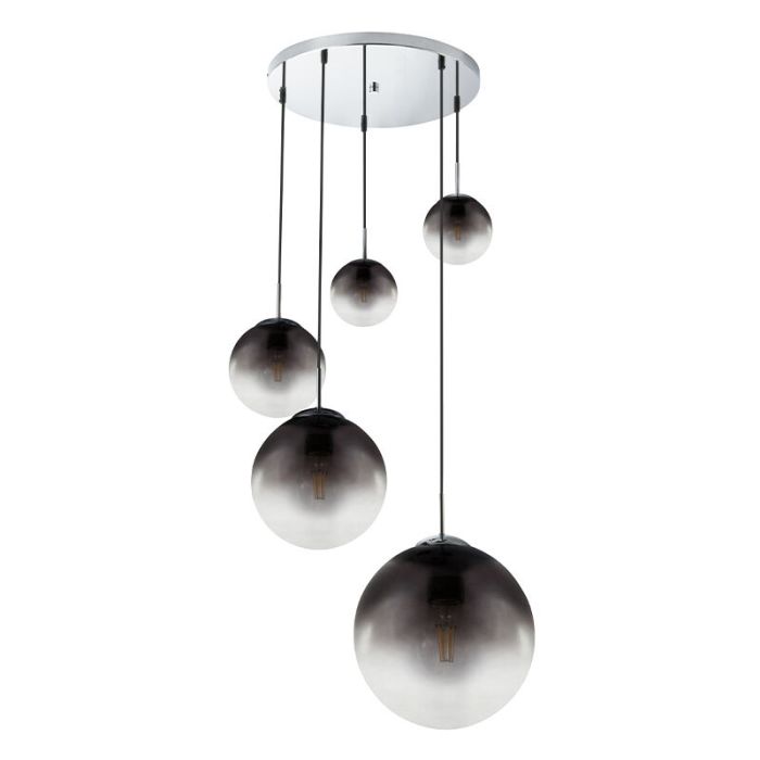 Chrome design pendant light glass, Novia