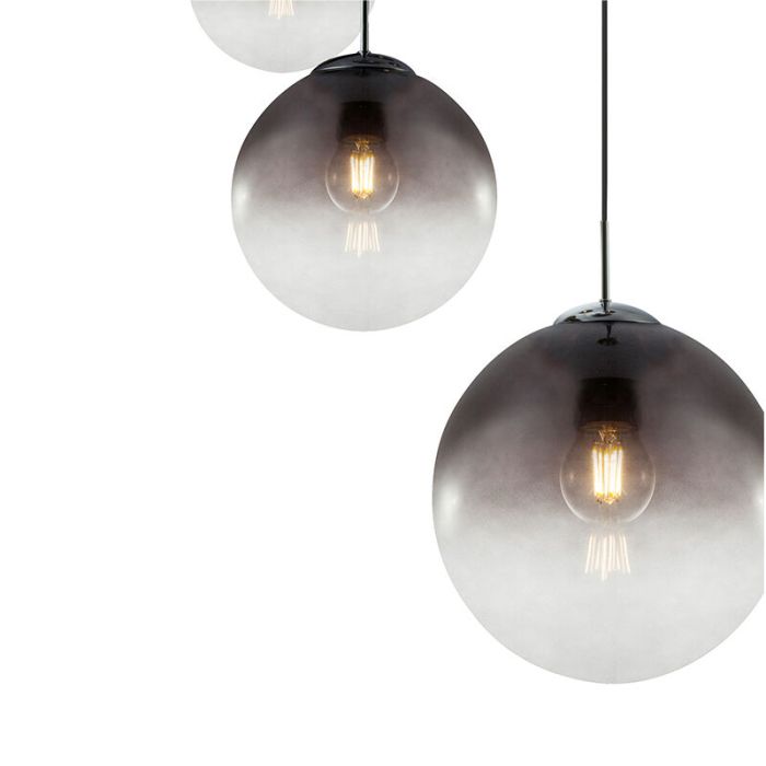 Chrome design pendant light glass, Novia
